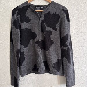 Vintage Nina Leanord Lambswool Angora Blend Crew Cardigan